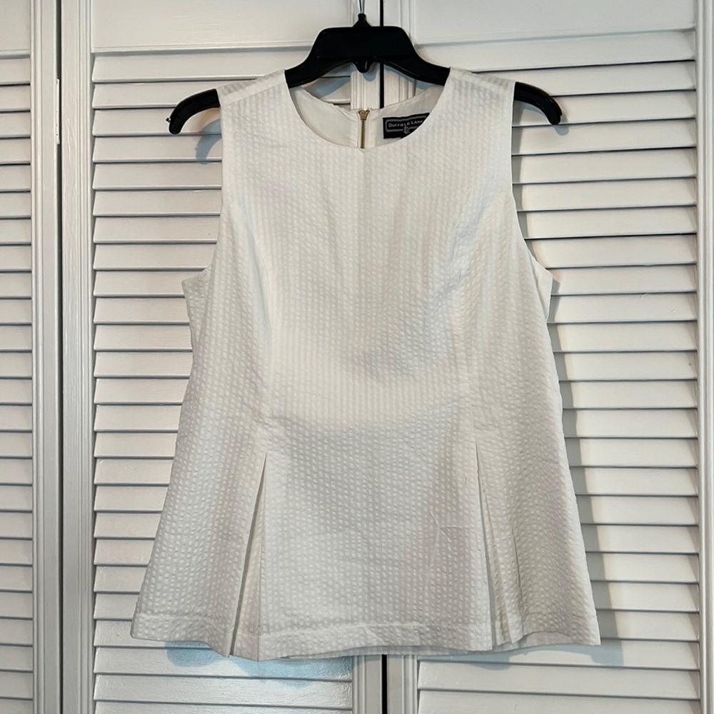 Duffield Lane White Peplum Tank Top